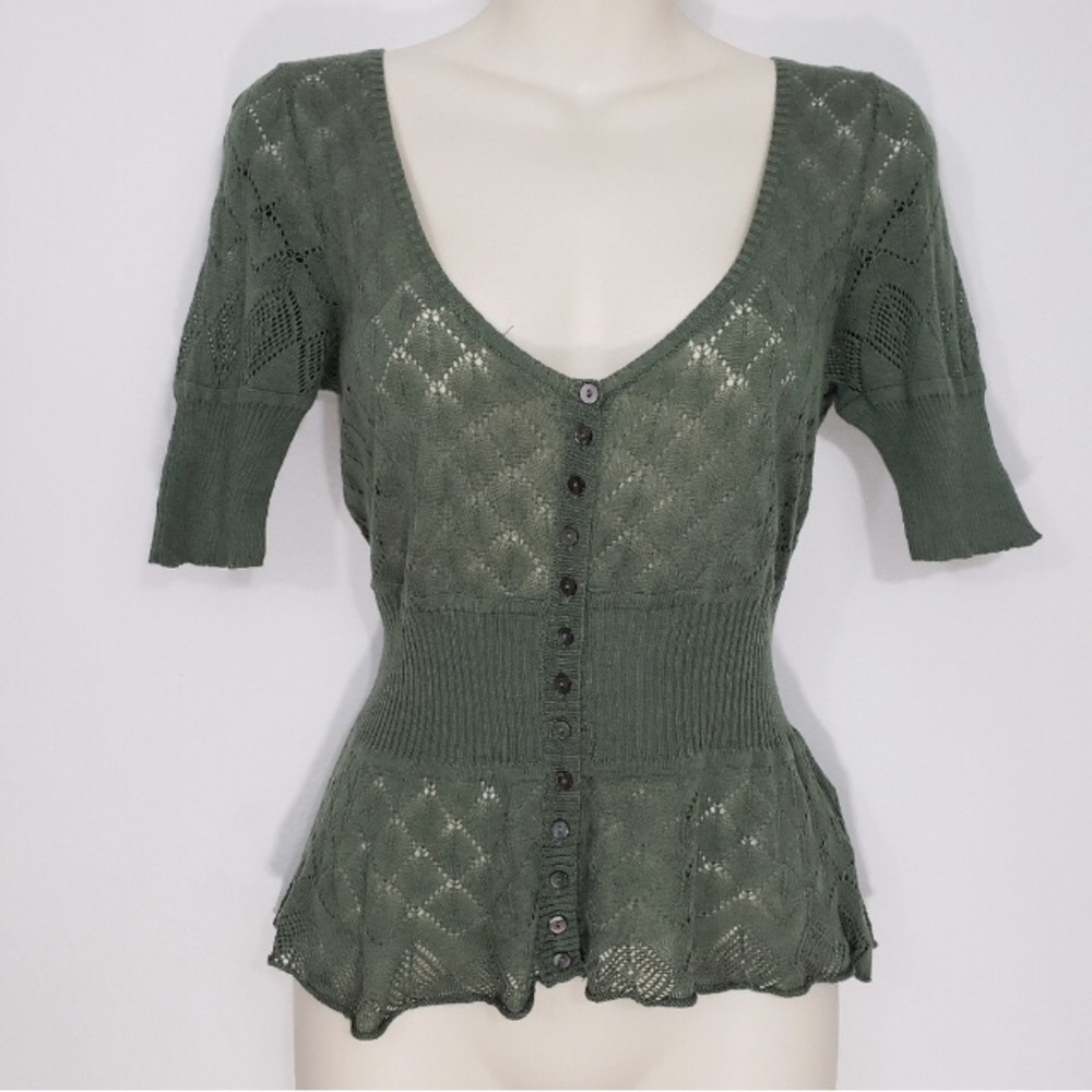 Free People Knitted V-Neck Button Down Cardigan